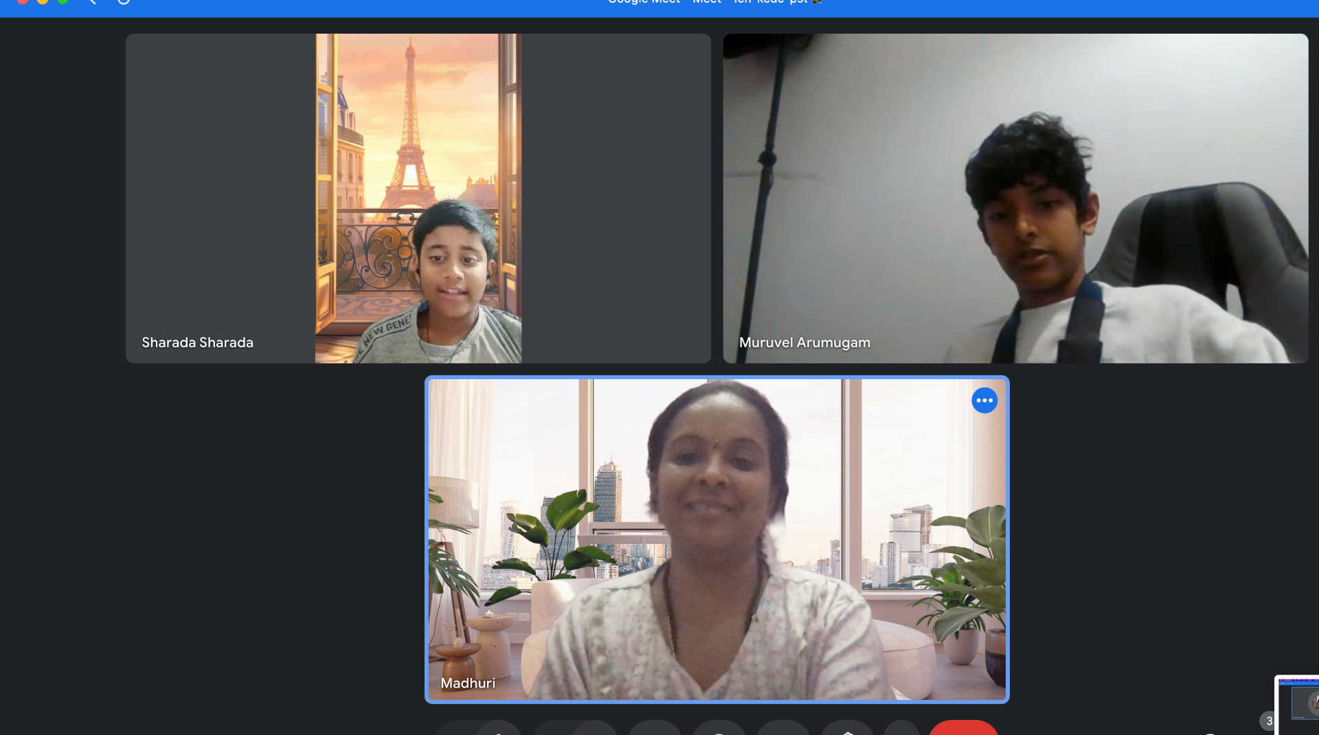 Children learning Sanskrit together in a live online class